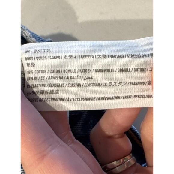 Abercrombie & Fitch Cut Off Shorts Size 23 The Mom High Rise Shorts Distressed - Picture 6 of 6